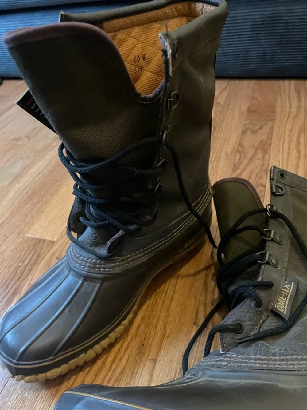 Rocky Lace-Up Outdoor Gore-Tex Size 10 Leather Canvas Rubber Work Rain Boots NWT